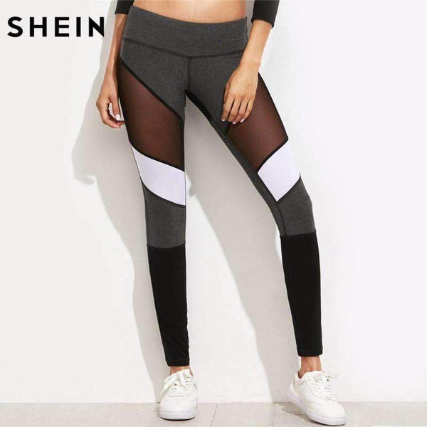 Planet Gates Multi / XS Casual Leggings Women Fitness Leggings Color Block Autumn Winter Workout Pants New Arrival Mesh Insert Leggings