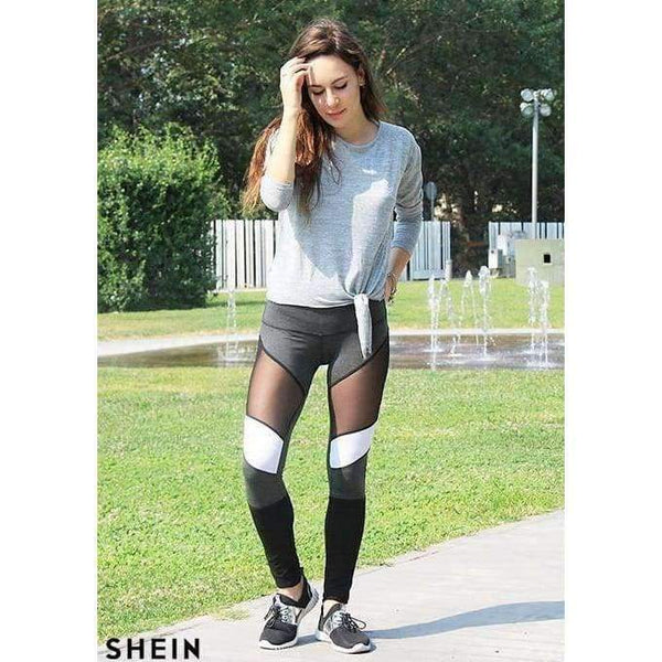Planet Gates Multi / XS Casual Leggings Women Fitness Leggings Color Block Autumn Winter Workout Pants New Arrival Mesh Insert Leggings