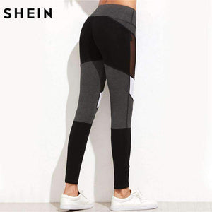 Planet Gates Multi / XS Casual Leggings Women Fitness Leggings Color Block Autumn Winter Workout Pants New Arrival Mesh Insert Leggings