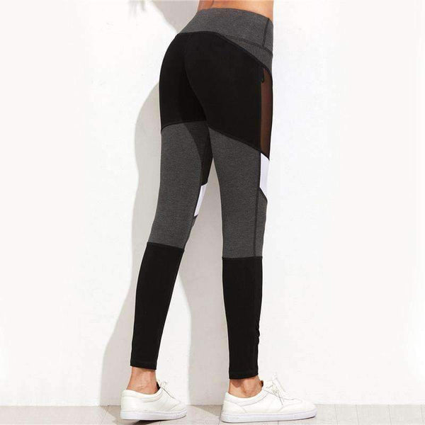 Planet Gates Multi / XS Casual Leggings Women Fitness Leggings Color Block Autumn Winter Workout Pants New Arrival Mesh Insert Leggings