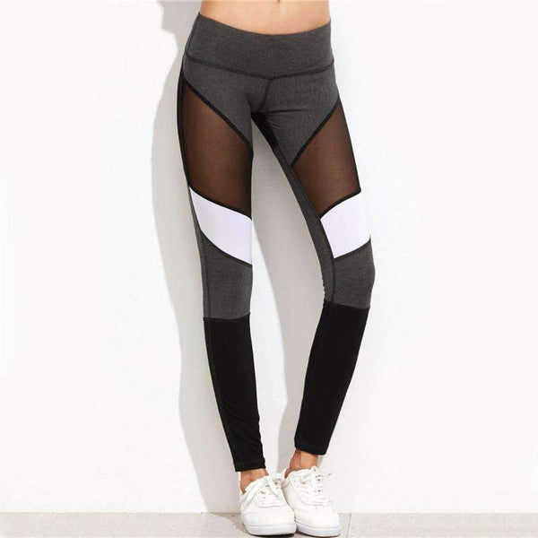 Planet Gates Multi / XS Casual Leggings Women Fitness Leggings Color Block Autumn Winter Workout Pants New Arrival Mesh Insert Leggings