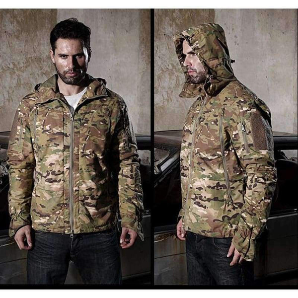 Planet Gates Multicam CP Multicam Camo Tactical Hunting Hoody Jacket CP Ripstop Field Hunting Jakcet CP for Outdoor Hunting Jacket with Hoody