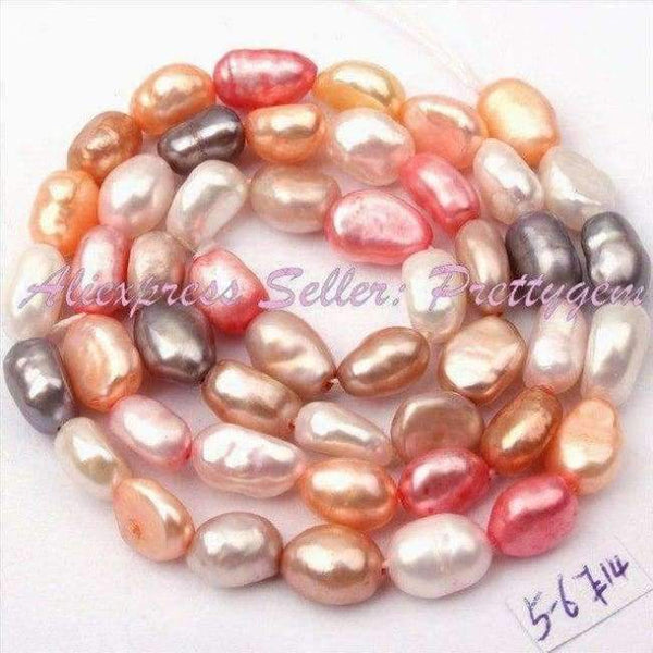 Planet Gates Multicolor 1 4-6x5-8mm Freeform Freshwater Pearl Natural Stone Beads For Necklace Bracelet Jewelry Making Spacer Strand 14" Free Shipping
