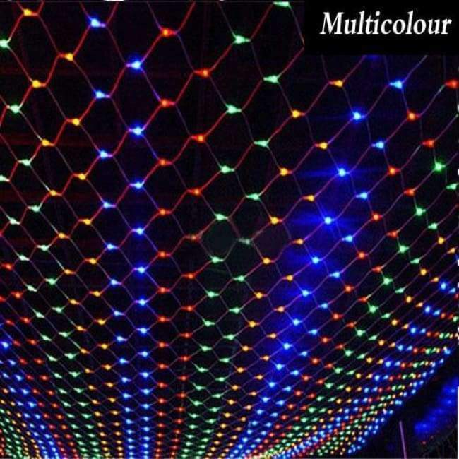 Planet Gates Multicolor / EU Plug 220V / 1.5mX1.5m 96LEDs LED Net Mesh String Light 1.5x1.5M 2x2M 3x2M 6x4M TV Backgroun Decorate Garden Fairy Light Christmas Wedding Party Holiday Light