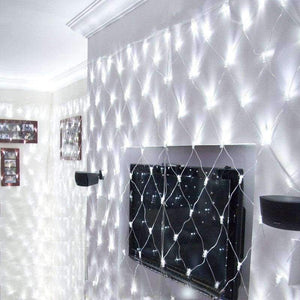 Planet Gates Multicolor / EU Plug 220V / 1.5mX1.5m 96LEDs LED Net Mesh String Light 1.5x1.5M 2x2M 3x2M 6x4M TV Backgroun Decorate Garden Fairy Light Christmas Wedding Party Holiday Light