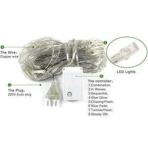 Planet Gates Multicolor / EU Plug 220V / 1.5mX1.5m 96LEDs LED Net Mesh String Light 1.5x1.5M 2x2M 3x2M 6x4M TV Backgroun Decorate Garden Fairy Light Christmas Wedding Party Holiday Light