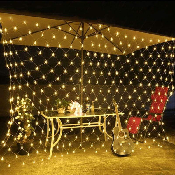 Planet Gates Multicolor / EU Plug 220V / 1.5mX1.5m 96LEDs LED Net Mesh String Light 1.5x1.5M 2x2M 3x2M 6x4M TV Backgroun Decorate Garden Fairy Light Christmas Wedding Party Holiday Light