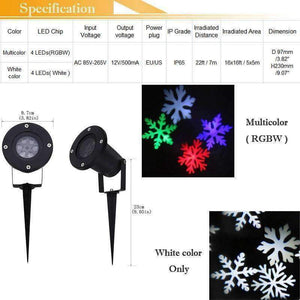 Planet Gates Multicolor / EU plug Holiday Lighting Christmas Snowflake projector Outdoor led lawn light Waterproof for Garden decor White RGB with Power plug