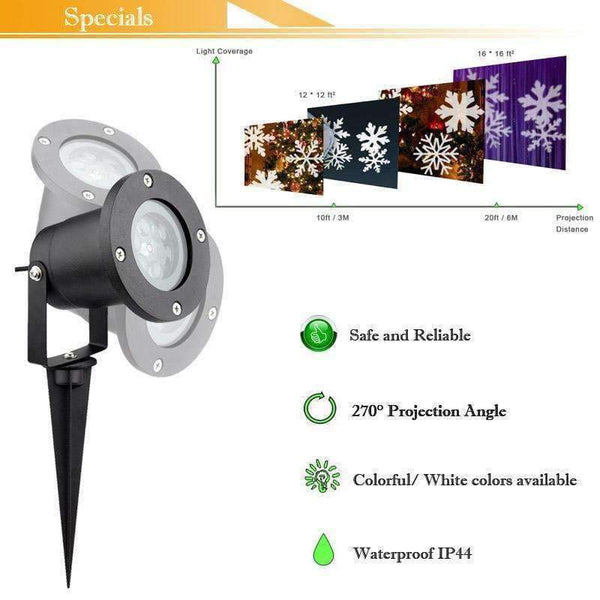 Planet Gates Multicolor / EU plug Holiday Lighting Christmas Snowflake projector Outdoor led lawn light Waterproof for Garden decor White RGB with Power plug