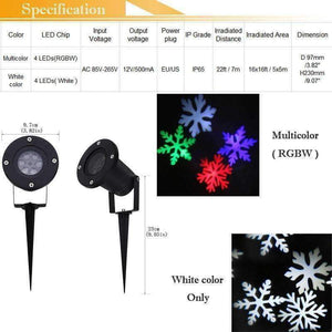 Planet Gates Multicolor / EU plug Holiday Lighting Christmas Snowflake projector Outdoor led lawn light Waterproof for Garden decor White RGB with Power plug