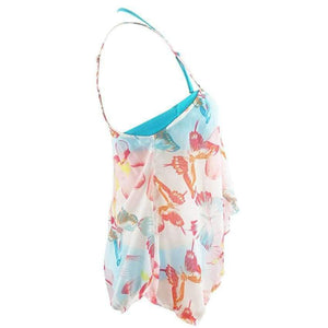 Planet Gates Multicolor / L Maternity clothing 3PCS Tankini Sets womens swimwear Plus Size Mesh Layered Swimwear fashion Swimsuits JL 09