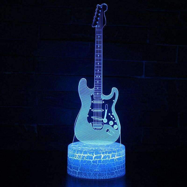Planet Gates Multicolor RGB Guitar 3D Illusion Lamp 7 Color Change Touch Switch LED Night Light