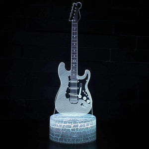Planet Gates Multicolor RGB Guitar 3D Illusion Lamp 7 Color Change Touch Switch LED Night Light