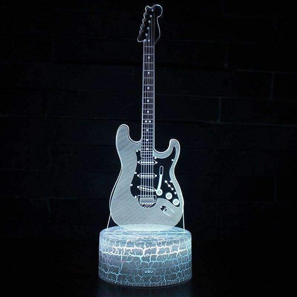 Planet Gates Multicolor RGB Guitar 3D Illusion Lamp 7 Color Change Touch Switch LED Night Light