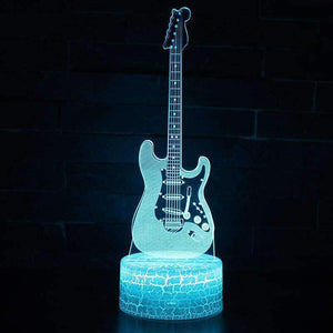 Planet Gates Multicolor RGB Guitar 3D Illusion Lamp 7 Color Change Touch Switch LED Night Light