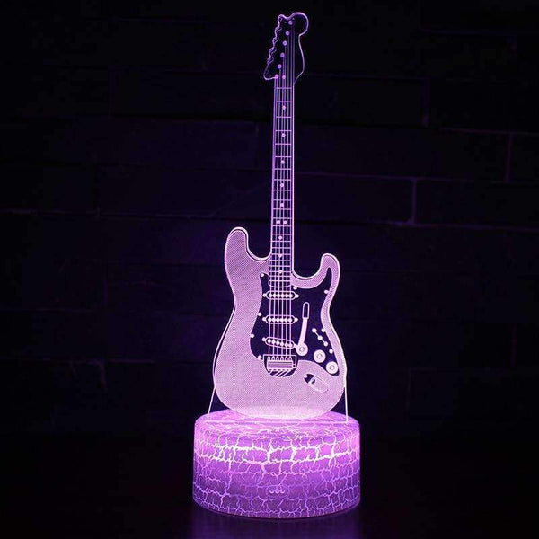 Planet Gates Multicolor RGB Guitar 3D Illusion Lamp 7 Color Change Touch Switch LED Night Light