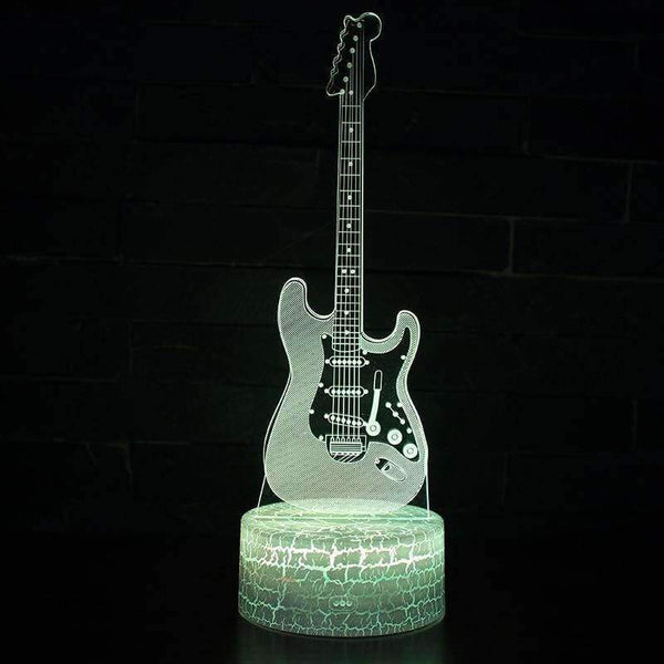 Planet Gates Multicolor RGB Guitar 3D Illusion Lamp 7 Color Change Touch Switch LED Night Light