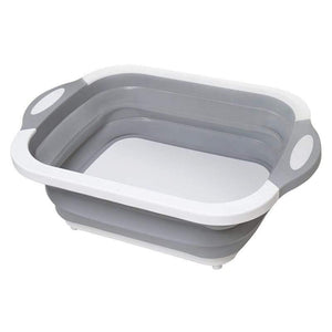 Multifunction Collapsible Cutting Board Drain Basket Vegetable Basin Portable Tub P7Ding