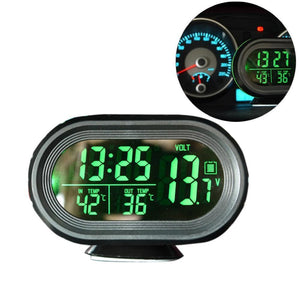 Planet Gates Multifunction Digital Car Voltage Monitor Meter Gauge Auto Electronic Alarm Clock LCD Display Temperature Thermometer Voltmeter