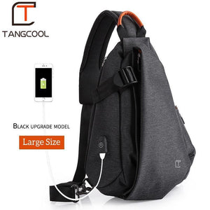 Planet Gates Multifunction Fashion Crossbody Bags Men USB Charging Chest Pack Short Trip Messengers Bag Water Repellent Shoulder Bag