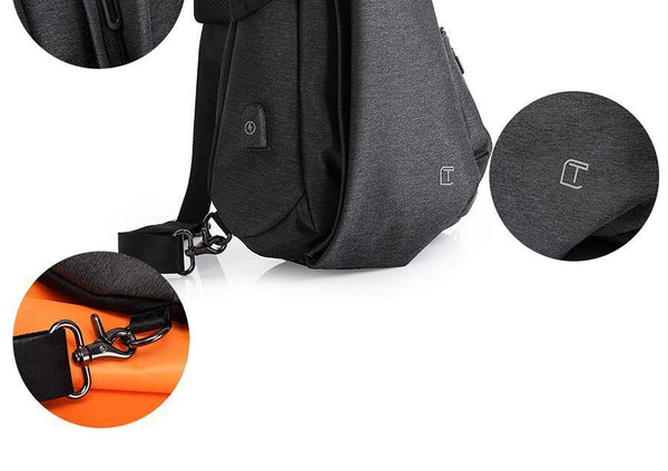 Planet Gates Multifunction Fashion Crossbody Bags Men USB Charging Chest Pack Short Trip Messengers Bag Water Repellent Shoulder Bag