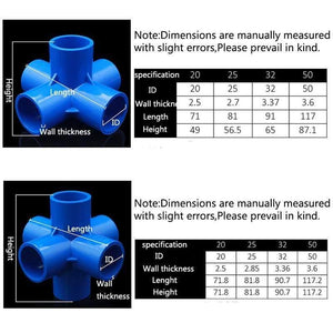 Multifunction Pvc Pipe Connector DIY Shelf Support Joint 3 4 5 6 Way Splitter 20 -50mm Tube Coupler Adapter Garden Pipe Fittings
