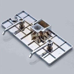 Planet Gates Multifunction Shower Pipe Rod Rack Storage Shelves Racks Shampoo Bath Towel Tray Shelf Home Bathroom Organization Accessories