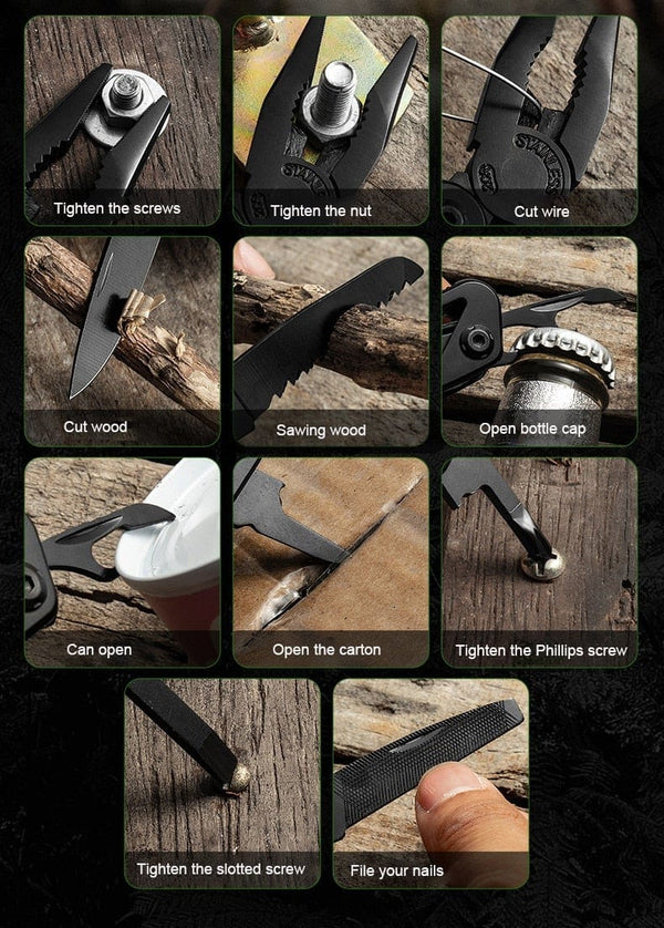 Planet Gates Multifunction Stainless Steel Multi-tool Pocket Knife Pliers Folding Pliers Mini Portable Folding Pliers