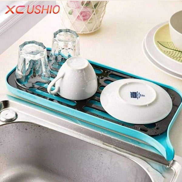Planet Gates Multifunctional Double Layer Kitchen Drain Shelf Sink Draining Rack Tray Dish Bowl Storage Holder Vegetable Fruits Draing Board