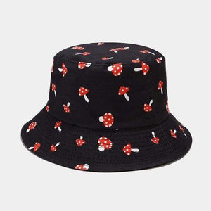 Planet Gates mushroom Fashion Cartoon Printed Cute Bucket Hat Summer Reversible Fishermant Hat For Women Men Street Hip Hop Fishing Cap Gorro