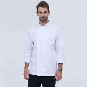 Planet Gates MWhite / L Food Service Long Sleeve Chef Jacket Professional Head Chef Uniform Restaurant Hotel Kitchen Grey Chef Uniform Chef Coat  B-6260