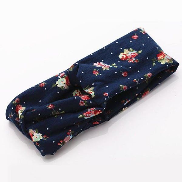 Boho Flower Headbands For Women Vintage Strecth Hairbands Bows Headband Yoga Turban Headwrap Girls Hair Accessories