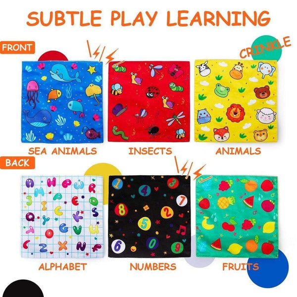 Planet Gates My First Baby Tissue Box, Soft Stuffed High Contrast Montessori Square Sensory Toy for Toddler, Kids Educational Learning