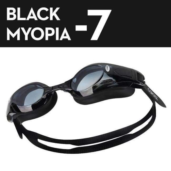 Planet Gates Myopia Black -7 / China Swimming Goggles Myopia 0 -1.5 to -8 Support Anti fog UV Protecion Swimming Glasses Diopter Adult Men Women Zwembril 2018