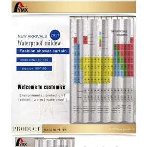 Planet Gates MYSC0003 / 180X180CM Periodic Table of Elements Digital Printing Shower Curtains Bathroom Products Hotel Shower Curtains Home Bath Decor