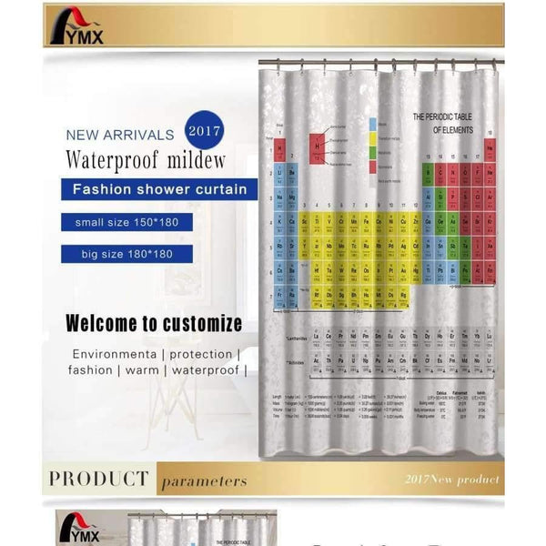 Planet Gates MYSC0003 / 180X180CM Periodic Table of Elements Digital Printing Shower Curtains Bathroom Products Hotel Shower Curtains Home Bath Decor