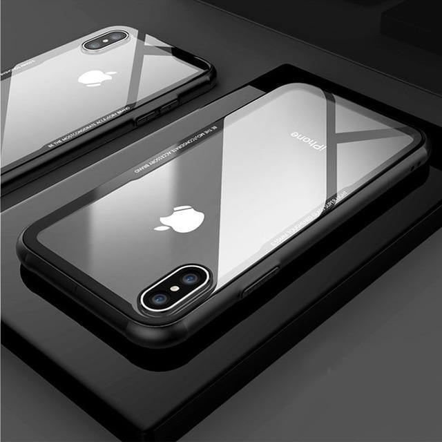 Planet Gates FLOVEME Tempered Glass Phone Case for iPhone X 10 , 0.7MM Protective Mobile Phone Cover Cases for iPhone 7 8 Plus 6 6s XS Max XR