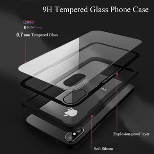 Planet Gates Mysterious Black / For iPhone X FLOVEME Tempered Glass Phone Case For iPhone X Xs Max Transparent Protective Glass Cases For iPhone Xs XR X Cover Coque Capinhas