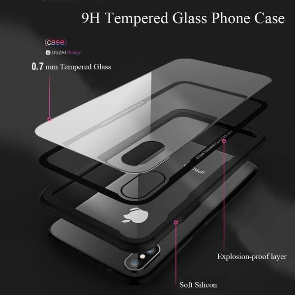 Planet Gates Mysterious Black / For iPhone X FLOVEME Tempered Glass Phone Case For iPhone X Xs Max Transparent Protective Glass Cases For iPhone Xs XR X Cover Coque Capinhas