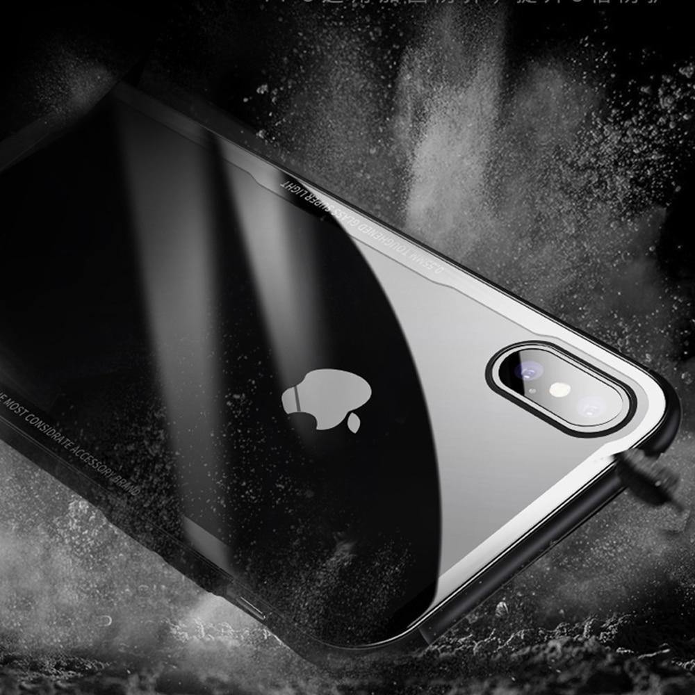 Planet Gates Mysterious Black / For iPhone X FLOVEME Tempered Glass Phone Case For iPhone X Xs Max Transparent Protective Glass Cases For iPhone Xs XR X Cover Coque Capinhas