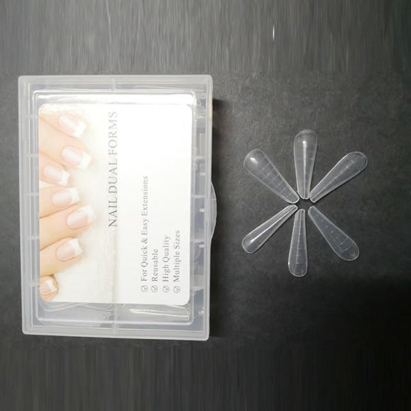 Planet Gates N 120pcs in box Dual Nail Forms French False Tips Builder Poly UV Nail Gel System Acrylic Nail Art Decorations Long Full Cover Easy Tools