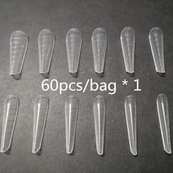 Planet Gates N 60pcs in bag Dual Nail Forms French False Tips Builder Poly UV Nail Gel System Acrylic Nail Art Decorations Long Full Cover Easy Tools
