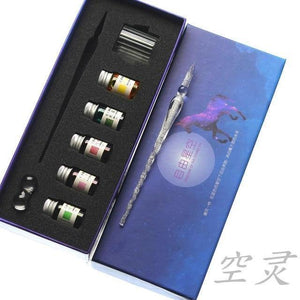 Planet Gates N Rainbow Glass Pen Dip pen Gift Set Starry sky Color ink Pen Creative Writing Tools Pluma Estilografica