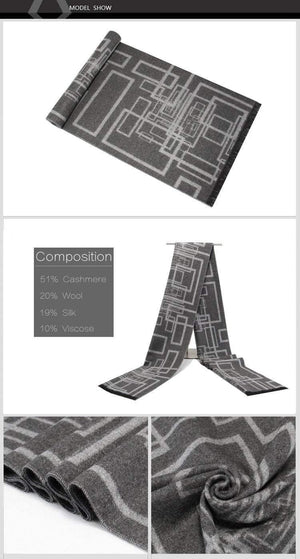 Planet Gates N732 Men Classic Cashmere Geometric Scarf Winter Warm Soft Tassel fashion Shawl Wrap scarf