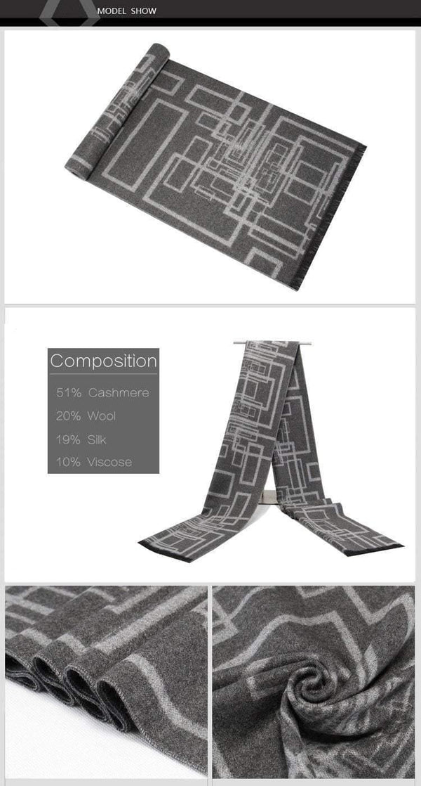 Planet Gates N732 Men Classic Cashmere Geometric Scarf Winter Warm Soft Tassel fashion Shawl Wrap scarf