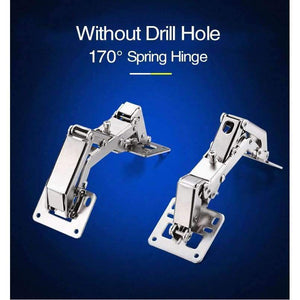 Planet Gates NAIERDI 165/170/175 Degree Hinge No-Drilling Hole Spring Angle Hinges For Cabinet Cupboard Door Thick Board Furniture Hardware