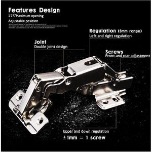 Planet Gates NAIERDI 175 Degree Cold Rolled Steel Fixed Hinge Rustless Iron Cabinet Cupboard Door Hinges For Furniture Hardware