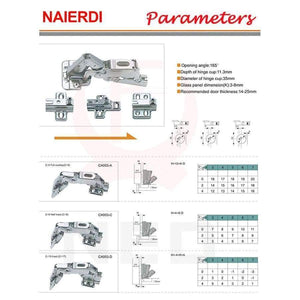 Planet Gates NAIERDI 175 Degree Hinges Cold Rolled Steel Fixed Cabinet Cupboard Door Thick Board Angle Hinge For Furniture Hardware