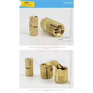 Planet Gates NAIERDI 4PCS 14mm Copper Barrel Hinges Cylindrical Hidden Cabinet Concealed Invisible Brass Door Hinges For Furniture Hardware