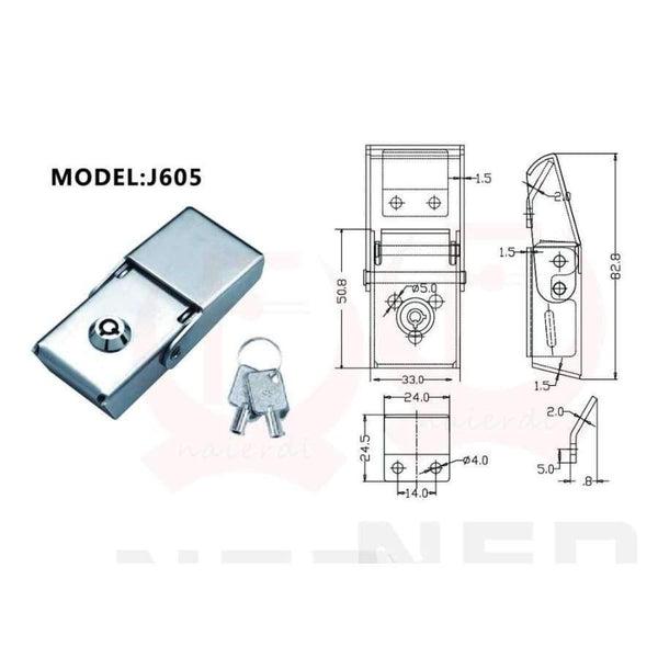 Planet Gates NAIERDI J605 Advertisement Lock Stainless Steel Cabinet Boxes Hasp LED Light Trunk Accessory Locks For Industry Hardware